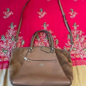 Coach Tan Leather and Suede Tote